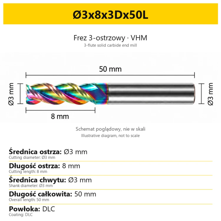 TriMill DLC AL — Ø3x8x3Dx50L