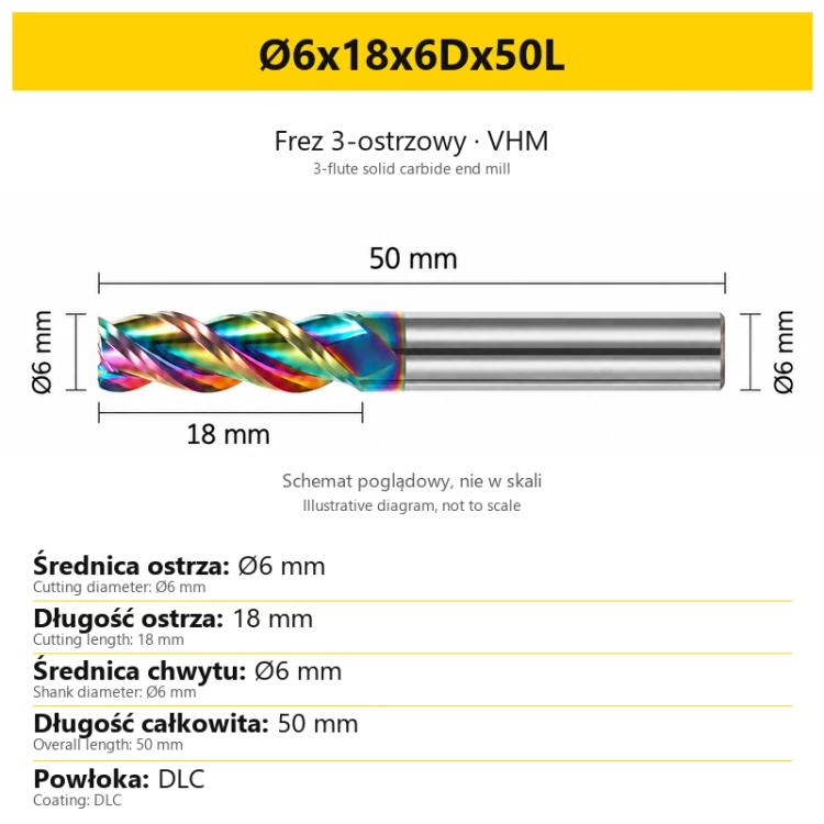 TriMill DLC AL — Ø6x18x6Dx50L