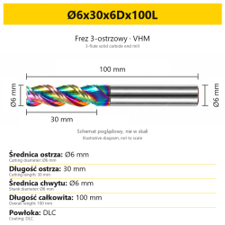 TriMill DLC AL — Ø6x30x6Dx100L