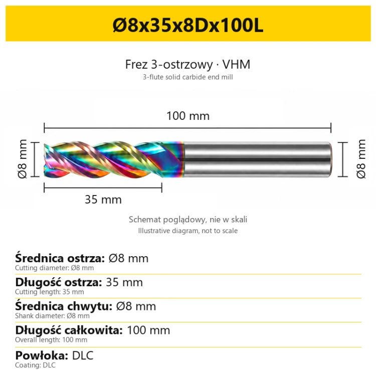 TriMill DLC AL — Ø8x35x8Dx100L