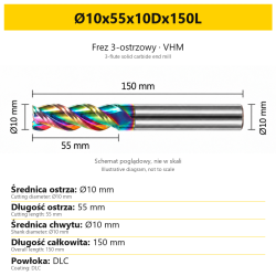 TriMill DLC AL — Ø10x55x10Dx150L