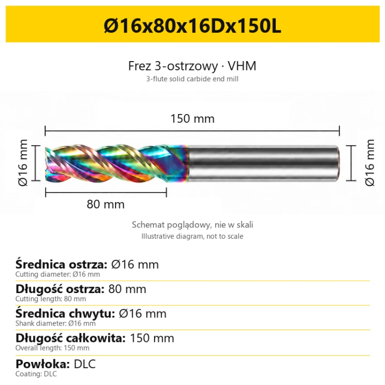 TriMill DLC AL — Ø16x80x16Dx150L