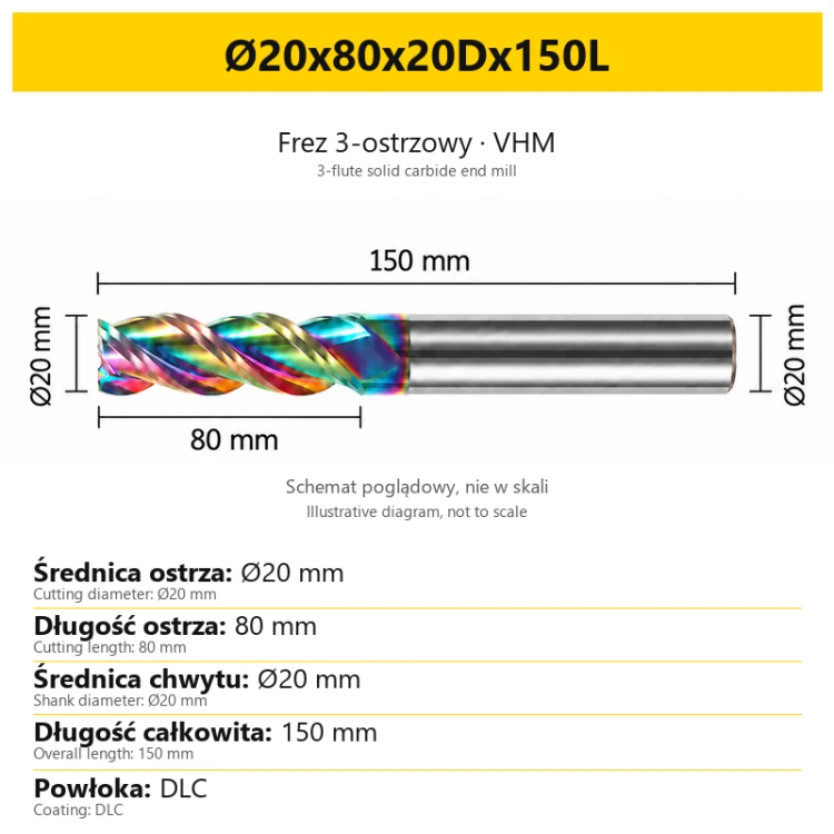 TriMill DLC AL — Ø20x80x20Dx150L