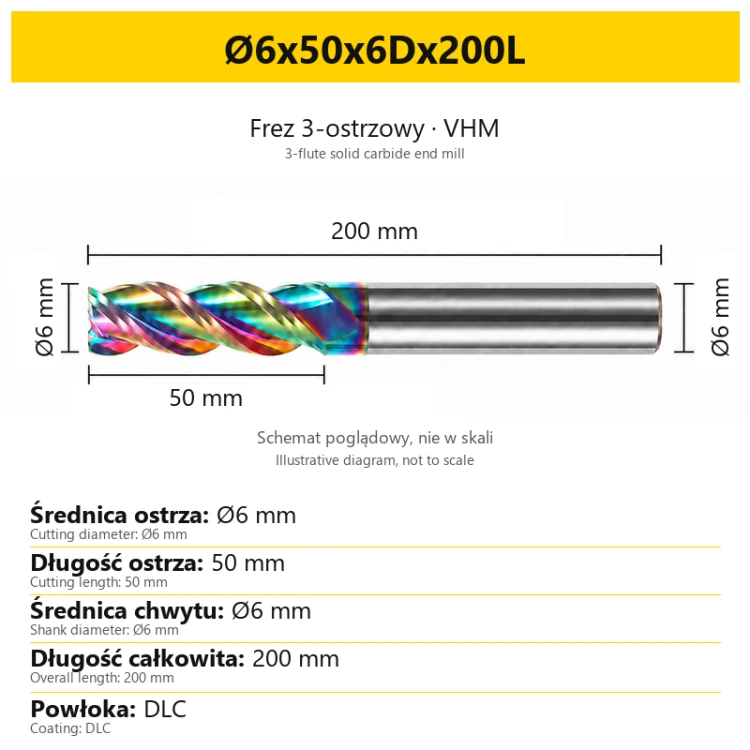 TriMill DLC AL — Ø6x50x6Dx200L