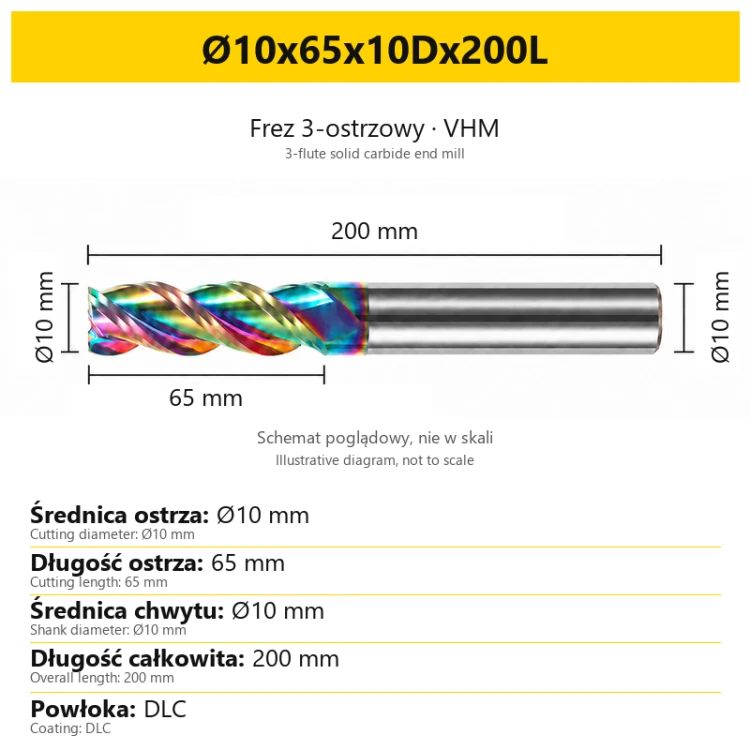 TriMill DLC AL — Ø10x65x10Dx200L