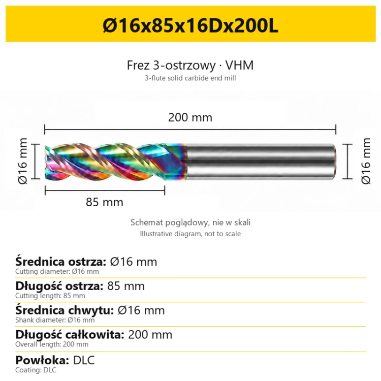 TriMill DLC AL — Ø16x85x16Dx200L