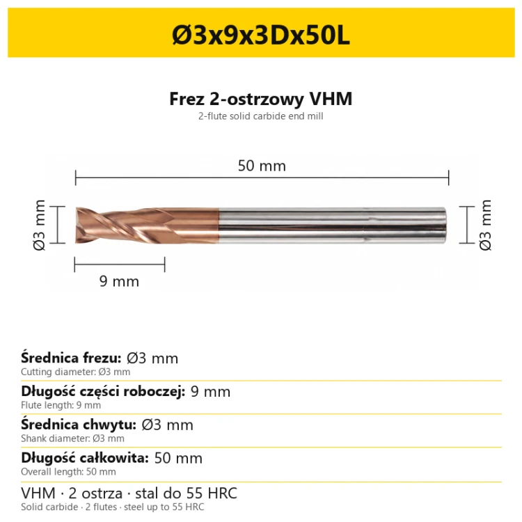 Ø3x9x3Dx50L