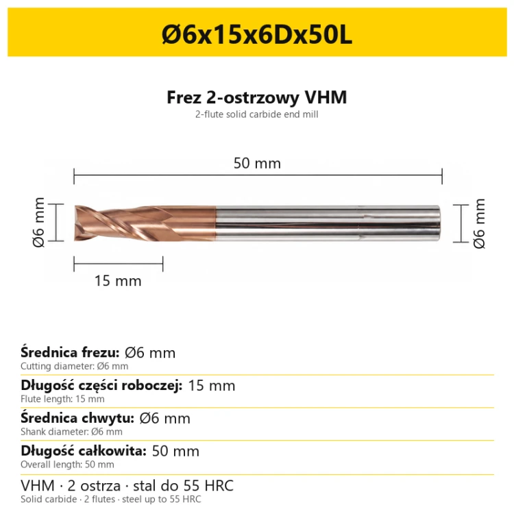 Ø6x15x6Dx50L