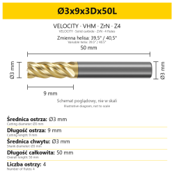 VELOCITY Ø3x9x3Dx50L — PL + EN