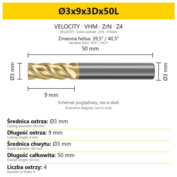 VELOCITY Ø3x9x3Dx50L — PL + EN