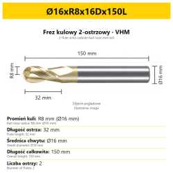 Ø16xR8x16Dx150L