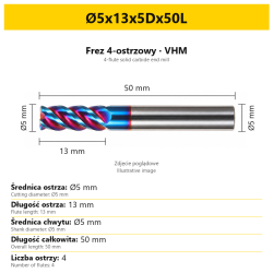 Ø5x13x5Dx50L