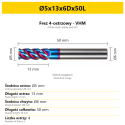 Ø5x13x6Dx50L