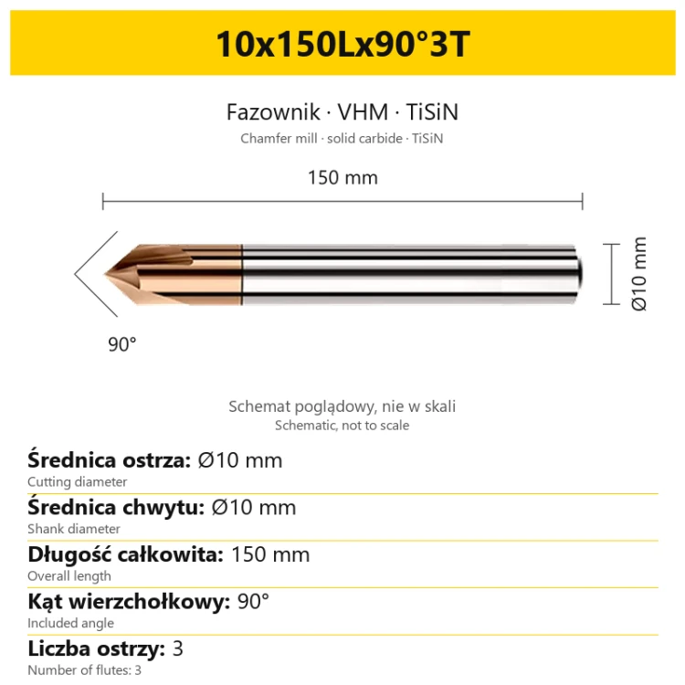 Fazownik VHM TiSiN 10x150Lx90°3T