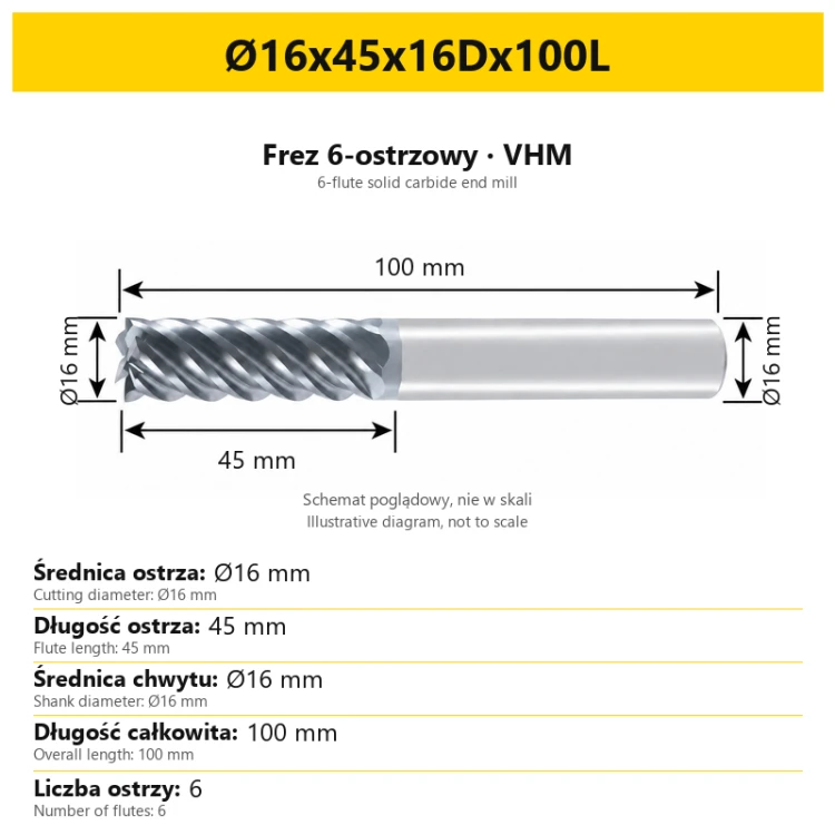 Ø16x45x16Dx100L