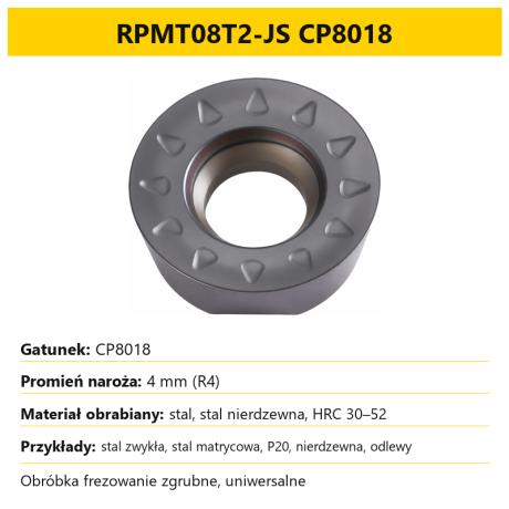 Go to product Indexable Round Inserts RPMT, RDMW, RCMT, RDMT, RPGT (10 pcs)