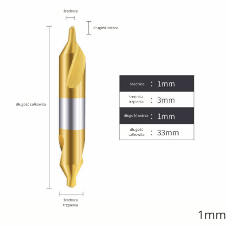 Przejdź do produktu Nawiertak NWRc  DIN 333-A | nakiełek | fazownik HSSE Co TiN 