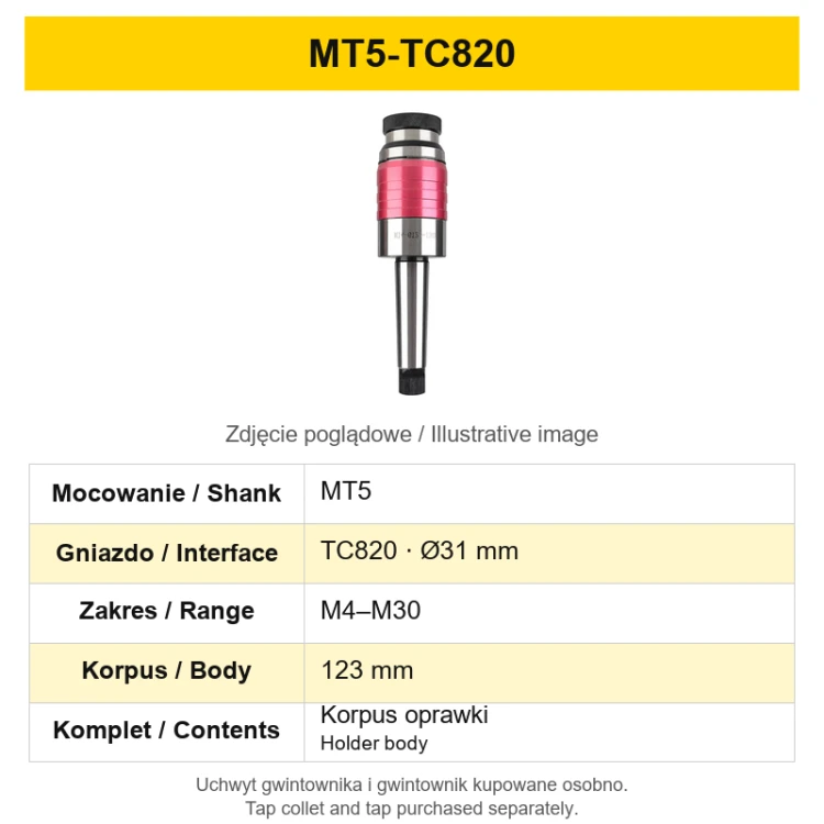 MT5-TC820 – variant technical card