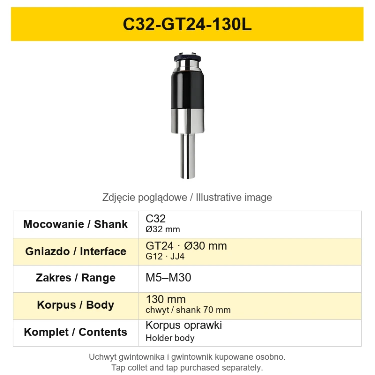 C32-GT24-130L – variant technical card