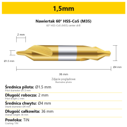 Nawiertak 1,5mm TiN — PL/EN