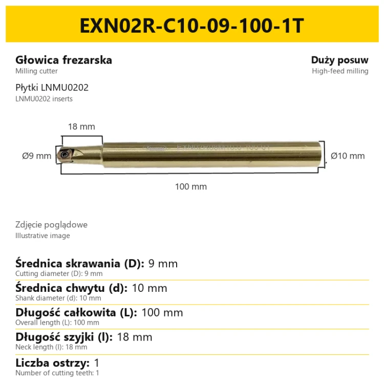 Głowica frezarska EXN02R-C10-09-100-1T