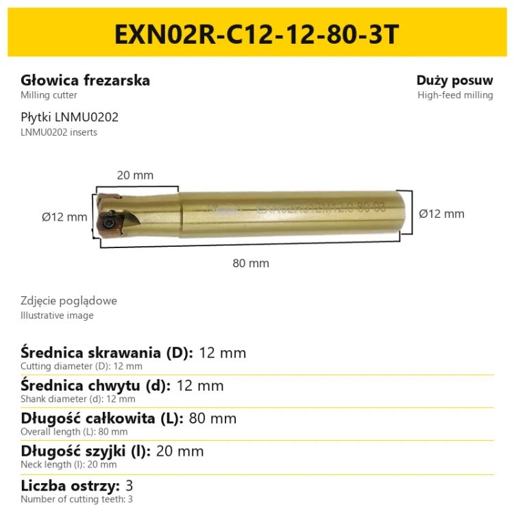 Głowica frezarska EXN02R-C12-12-80-3T