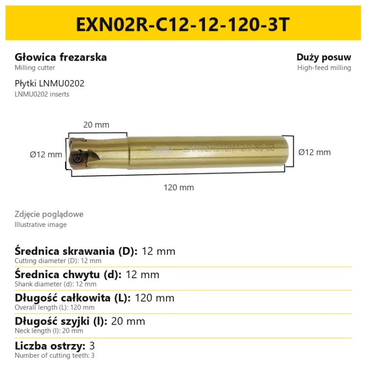 Głowica frezarska EXN02R-C12-12-120-3T