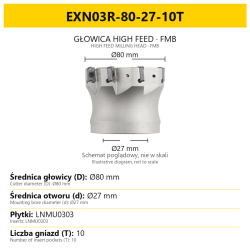 Głowica high feed EXN03R — EXN03R-80-27-10T