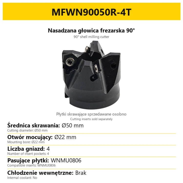 Głowica frezarska MFWN90050R-4T — PL/EN