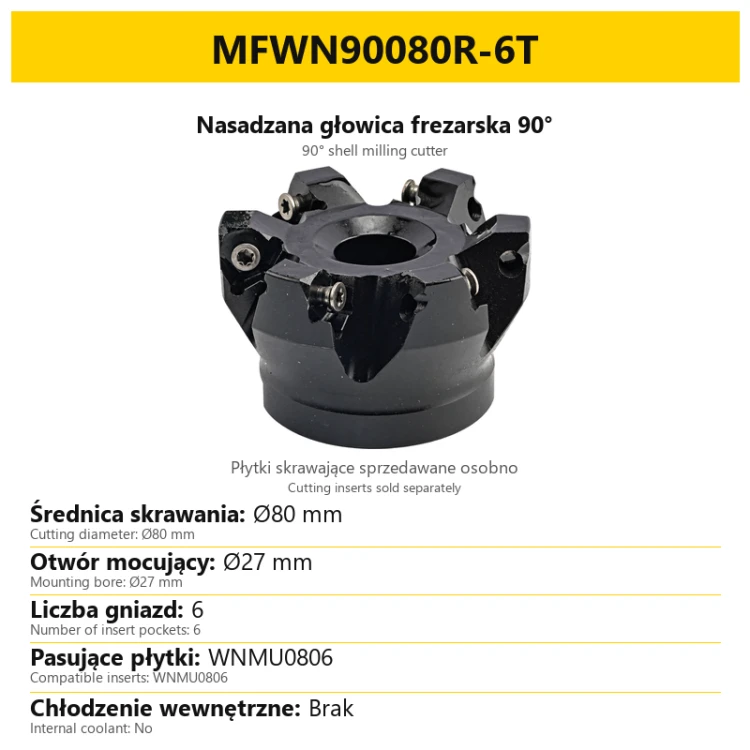Głowica frezarska MFWN90080R-6T — PL/EN