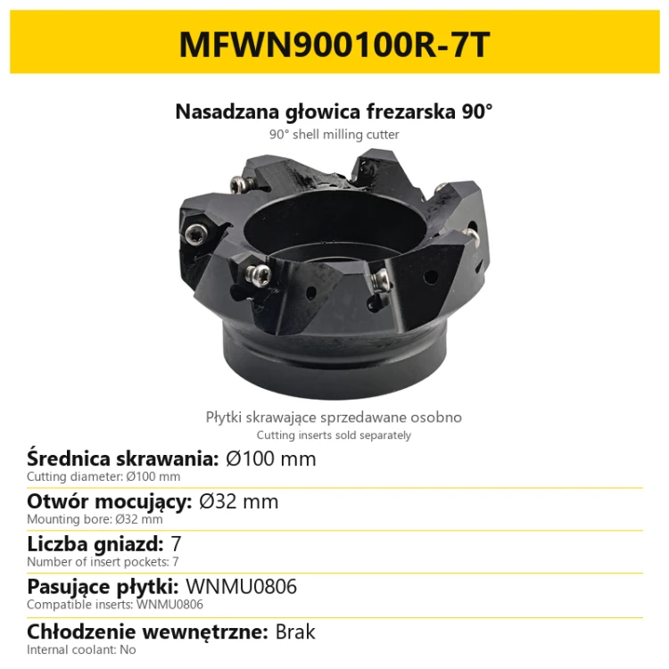 Shell milling cutter MFWN900100R-7T — PL/EN