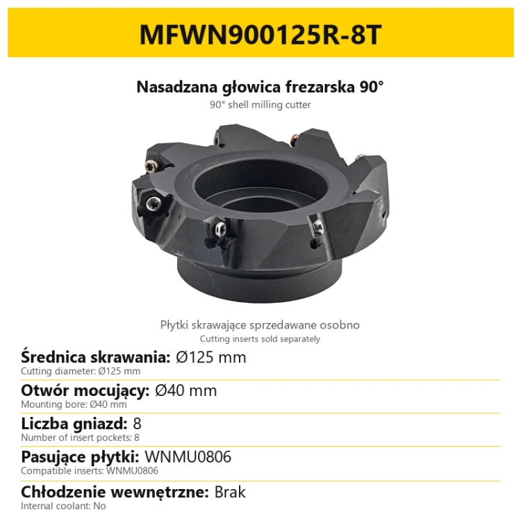 Głowica frezarska MFWN900125R-8T — PL/EN
