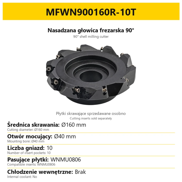 Głowica frezarska MFWN900160R-10T — PL/EN