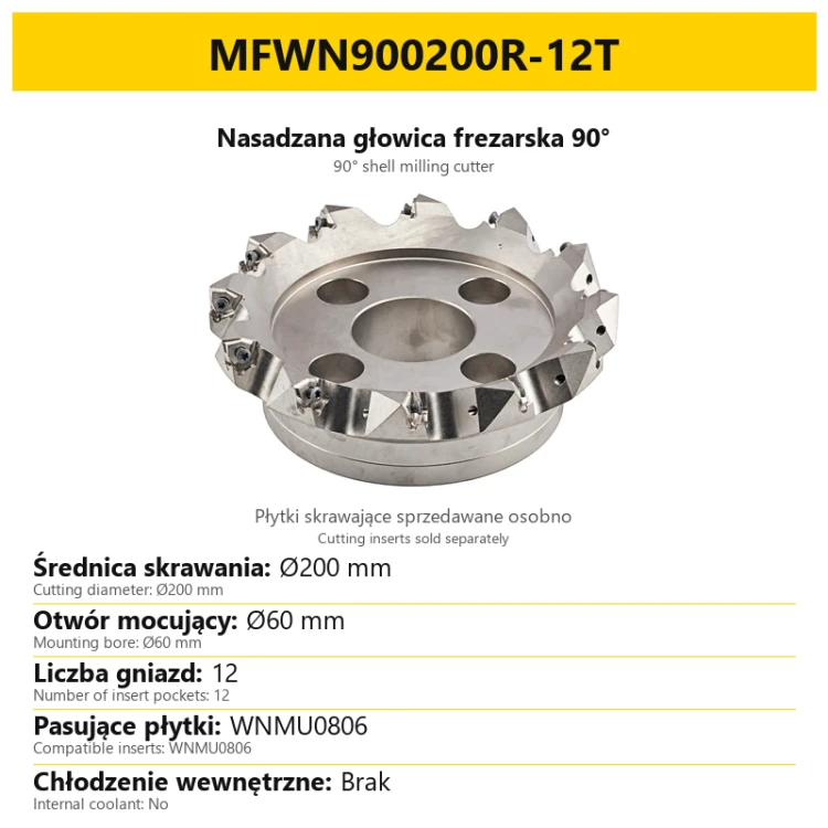 Głowica frezarska MFWN900200R-12T — PL/EN