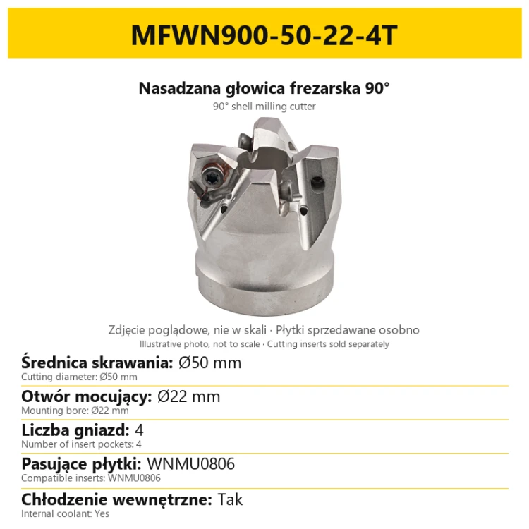 Głowica frezarska MFWN900-50-22-4T — PL/EN