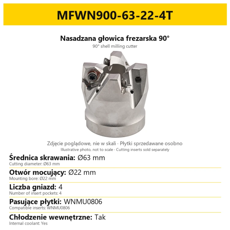 Głowica frezarska MFWN900-63-22-4T — PL/EN