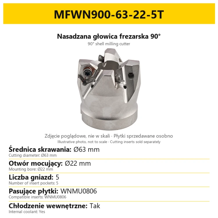 Głowica frezarska MFWN900-63-22-5T — PL/EN