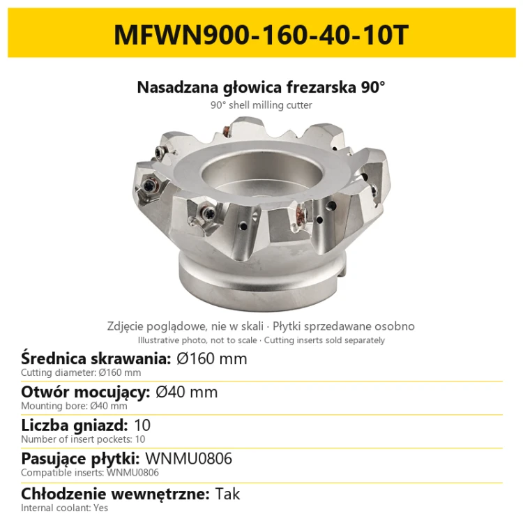 Głowica frezarska MFWN900-160-40-10T — PL/EN
