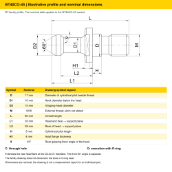 BT40CO-45 - nominal dimensions and drawing symbols (EN)