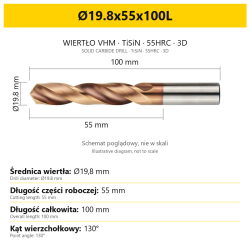 Wiertło DrillNox — Ø19.8x55x100L