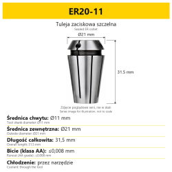 Tuleja zaciskowa szczelna ER — ER20-11