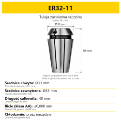 Tuleja zaciskowa szczelna ER — ER32-11