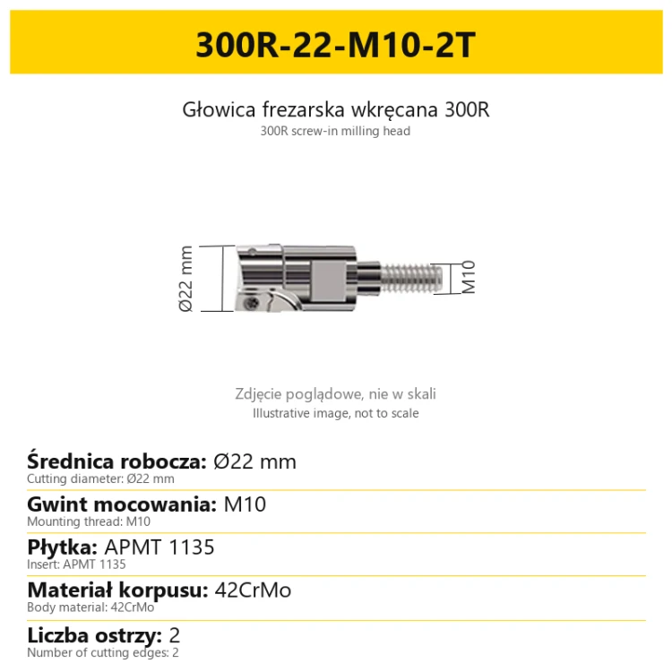 Głowica frezarska 300R - 300R-22-M10-2T