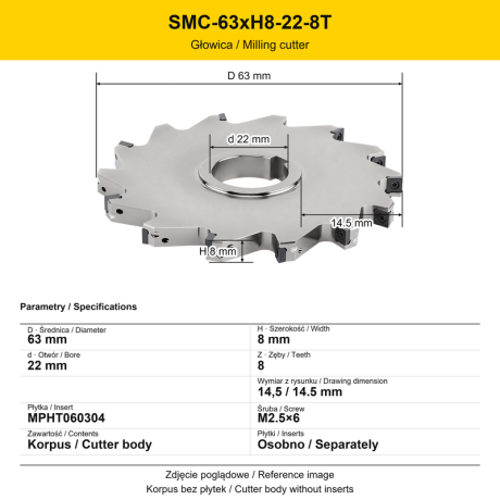 Przejdź do produktu Frez tarczowy SMD/SMC/SFT do rowków na wymienne płytki
