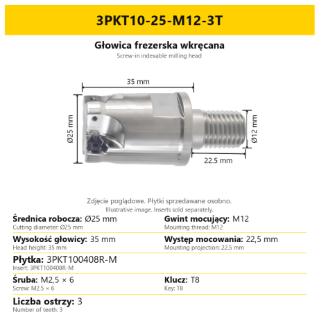 Przejdź do produktu Głowica wkręcana na płytki 3pkt