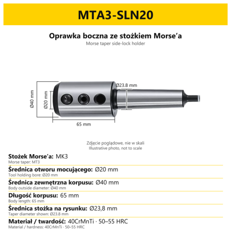 Przejdź do produktu Oprawka narzędziowa - adapter MK–Weldon SLA – oprawka narzędziowa ze stożkiem Morse’a