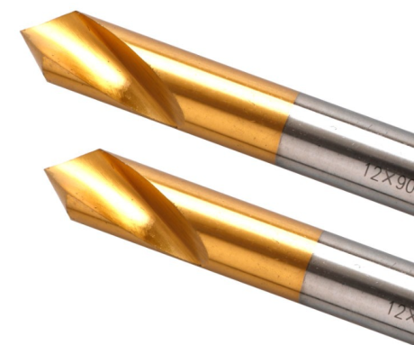 Przejdź do produktu Fazownik 90°- nakiełek 2 ostrzowy TiN HSS-E