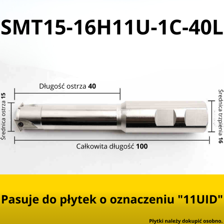 Przejdź do produktu Głowica do gwintowania SMT z chłodzeniem na płytki UID | frez składany 