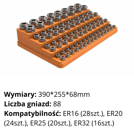 Przejdź do produktu Organizer schodkowy na tuleje zaciskowe ER16-ER32