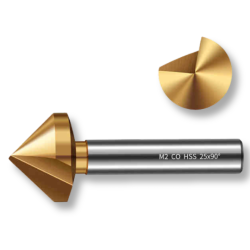 Pogłębiacz stożkowy 1-ostrzowy Fi4.5-fi60, 90°, 60°- HSS-CO - M2 | chwyt walcowy